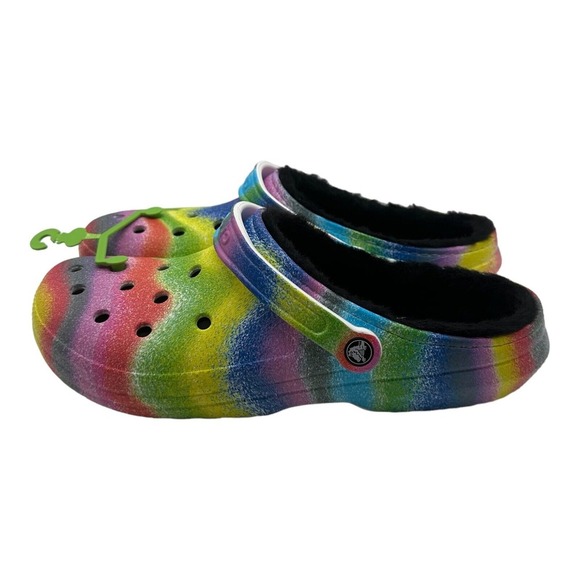 Crocs Shoes Classic Lined‎ Clogs Spray Dye Multicolor Unisex Men's 13 - Picture 3 of 7